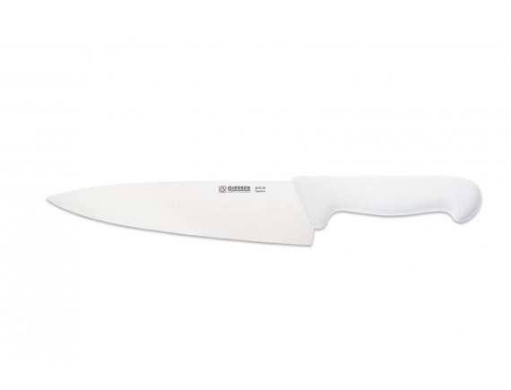 Профессиональный поварской шеф нож, 20 см, ручка TPE белая, Giesser. (8455 20 w)