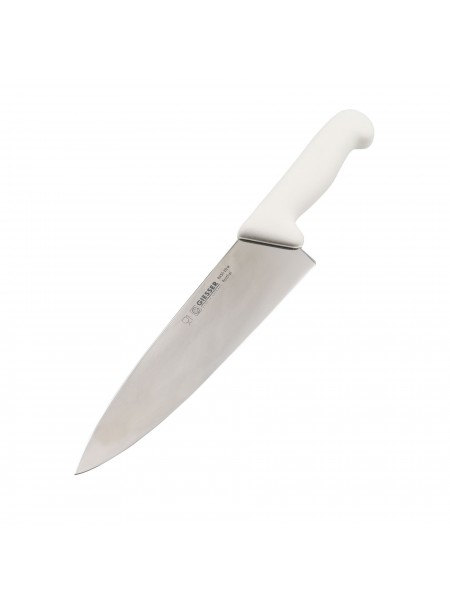 Профессиональный поварской шеф нож, 20 см, ручка TPE белая, Giesser. (8455 20 w)