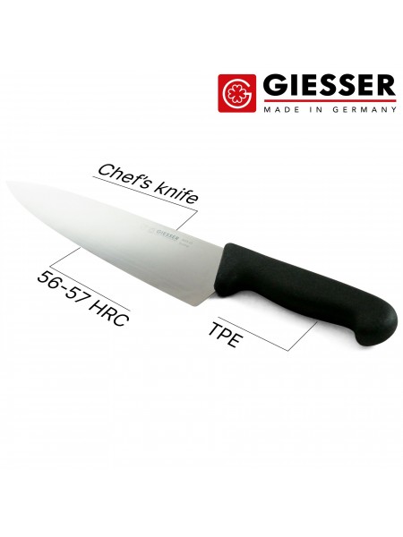 Профессиональный поварской шеф нож, 23 см, ручка TPE, Giesser. (8455 23)