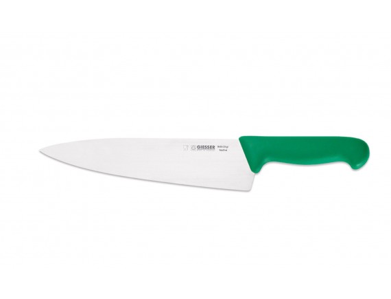 Профессиональный поварской шеф нож, 23 см, ручка TPE зеленая, Giesser. (8455 23 gr)