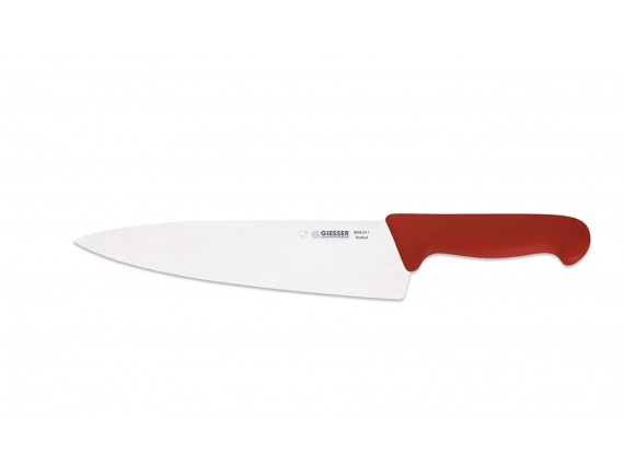 Профессиональный поварской шеф нож, 23 см, ручка TPE красная, Giesser. (8455 23 r)