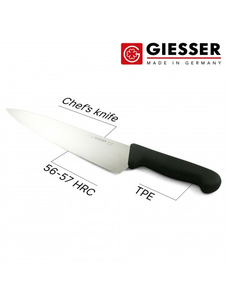 Профессиональный поварской шеф нож, 26 см, ручка TPE, Giesser. (8455 26)
