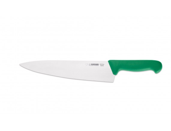 Профессиональный поварской шеф нож, 26 см, ручка TPE зеленая, Giesser. (8455 26 gr)