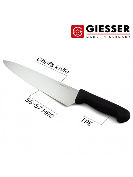 Профессиональный поварской шеф нож, 29 см, ручка TPE, Giesser. (8455 29)