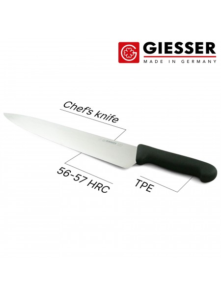 Профессиональный поварской шеф нож, 31 см, ручка TPE, Giesser. (8455 31)