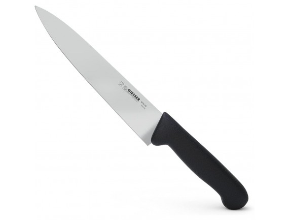 Узкий профессиональный поварской шеф нож, 20см, ручка TPE черная, Giesser. (8456 20)