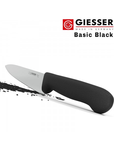 Узкий профессиональный поварской шеф нож, 20см, ручка TPE черная, Giesser. (8456 20)