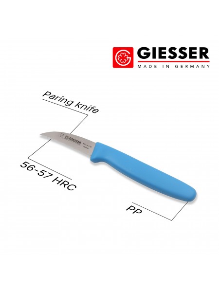 Профессиональный поварской нож для карвинга - нож коготь, 6 см, ручка пп синяя, Giesser. (8545 sp 6 hb)