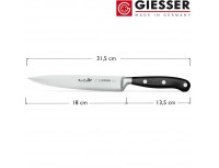 Нож кухонный BestCutX55 кованый профессиональный, 18 см, для разделки рыбы и мяса, черная ручка PSU, Giesser. (8664 18)