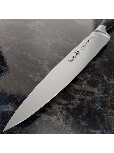 Нож кухонный BestCutX55 кованый профессиональный, 15 см, для нарезки ветчины, черная ручка PSU, Giesser. (8670 15)