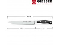 Нож кухонный BestCutX55 кованый профессиональный, 20 см, для нарезки ветчины, черная ручка PSU, Giesser. (8670 20)
