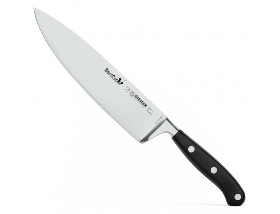 Профессиональный кованный поварской шеф нож BestCutX55, 20 см, черная ручка PSU, Giesser. (8680 20)