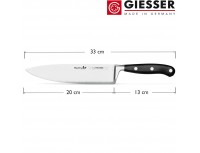 Профессиональный кованный поварской шеф нож BestCutX55, 20 см, черная ручка PSU, Giesser. (8680 20)