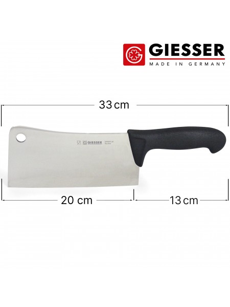 Профессиональный мясной топор для рубки мяса и костей, 20 см, ручка TPE, Giesser. (886655 20)