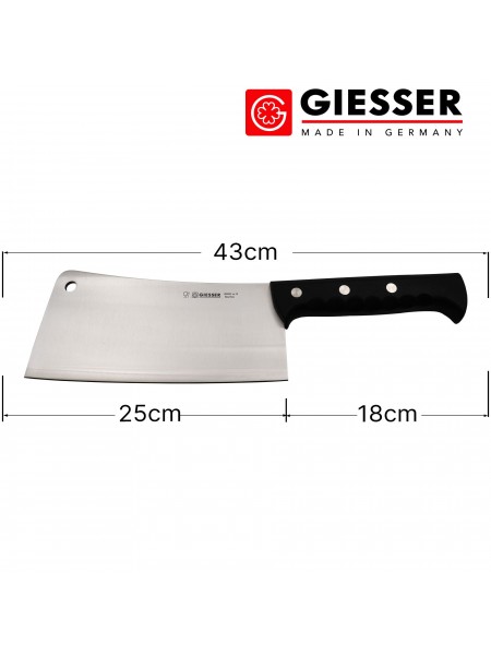 Профессиональный мясной топор для рубки мяса и костей, 25 см, нержавеющая сталь, ручка POM, Giesser. (886655 sp 25)