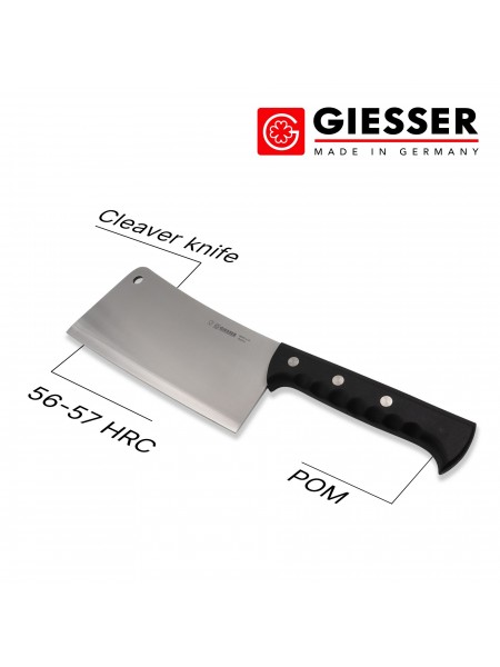 Профессиональный мясной топор для рубки мяса и костей, 25 см, нержавеющая сталь, ручка POM, Giesser. (886655 sp 25)