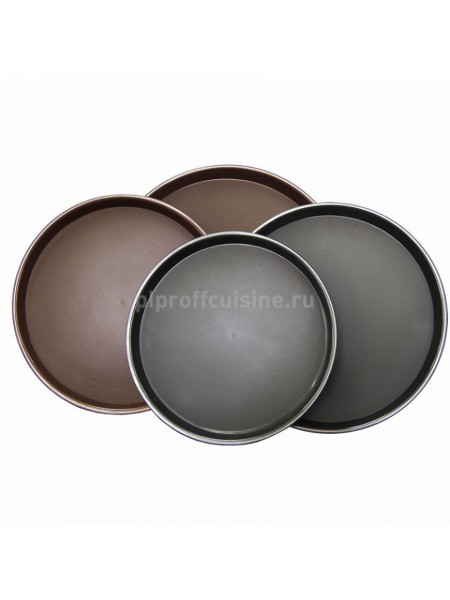 Поднос черный «P.L.-Bar Ware» пластиковый, прорезиненный, D=40 см, Proff Cuisine. (90001058)