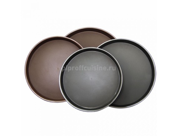 Поднос коричневый «P.L.-Bar Ware» пластиковый, прорезиненный, D=36см «P.L.-Bar Ware», Proff Cuisine. (90001062)
