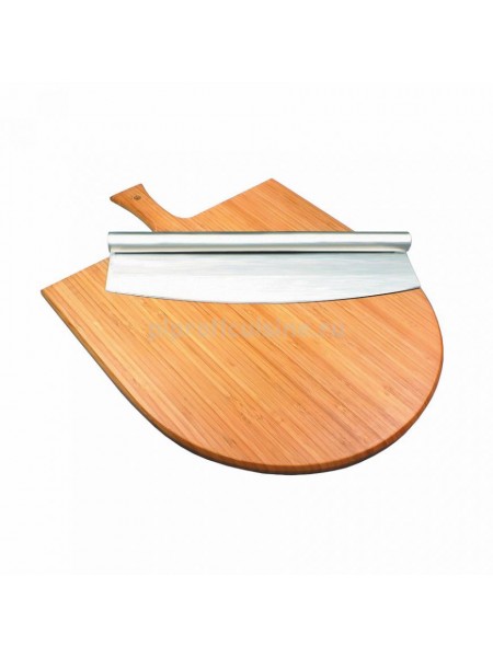 Набор для подачи пиццы, (доска бамбук с ручкой и нож) D=350mm «ProHotel», Proff Cuisine. (92000040)