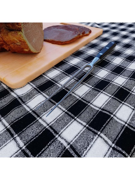 Вилка поварская для мяса транжирная, L зубцов 15 см, L общая 29,5 см, клепанная усоверш.ручка, Giesser. (9410 p 18)