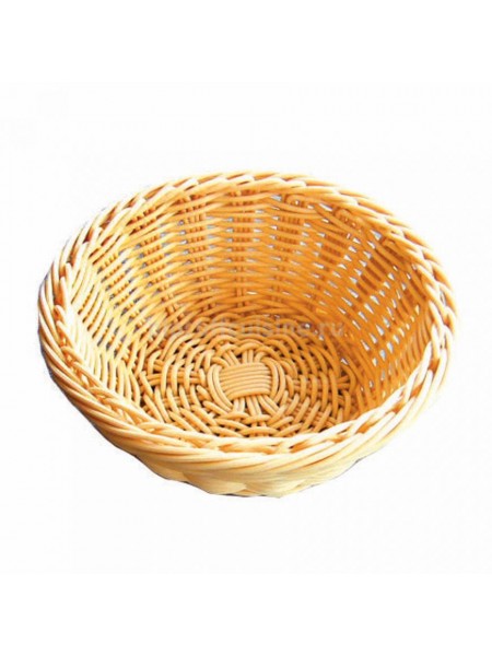 Круглая хлебница плетеная, цвет бежевый d=19.h=7 cм, полиротанг, пластик «ProHotel», Proff Cuisine. (95001086)
