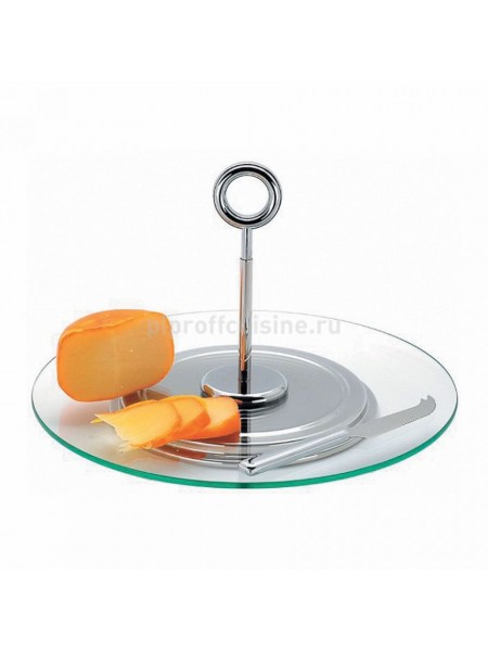 Этажерка стеклянная с ручкой для сервировки стола, d=31 cм «Regent», Proff Cuisine. (95001165)