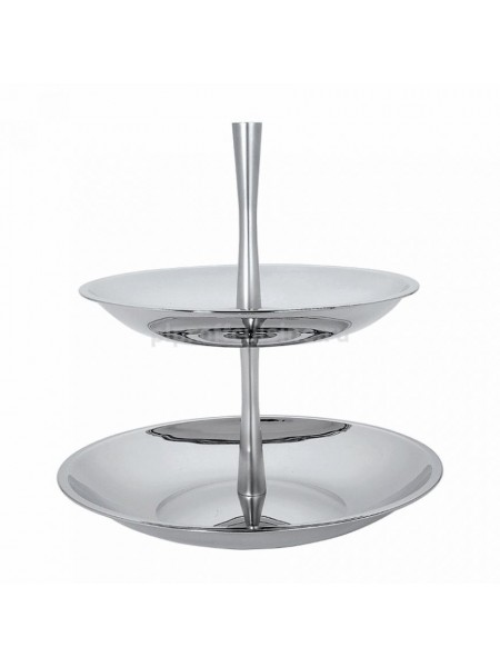 Этажерка для сервировки стола, 2-х ярусная, нержавеющая сталь, H=32 cм d=27 cм «Regent», Proff Cuisine. (95001182)
