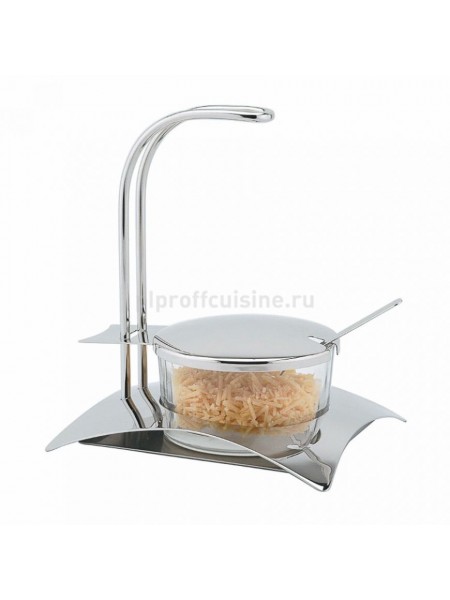 Сахарница «REGENT» стеклянная на металлической подставке с ложечкой, 400 мл, Proff Cuisine. (95001186)