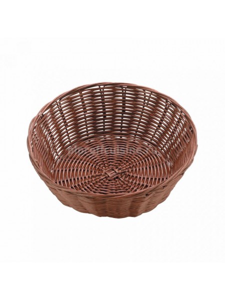 Круглая хлебница плетеная, коричневая, d=20, h=7 см, пластик, Proff Cuisine. (95001193)