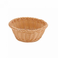 Круглая плетеная хлебница для выкладки, цвет бежевый, D-18,5 см, H-7,5 см, полиротанг пластик, Proff Cuisine. (95001258)
