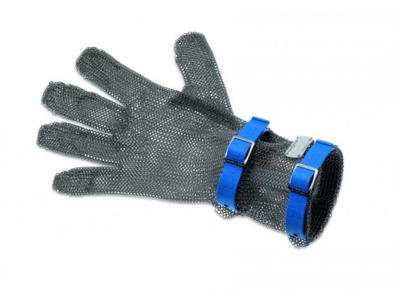 Кольчужная перчатка для разделки мяса, с манжетой 8 см, нержавеющая сталь, размер L, Euroflex. (9590 08 b)