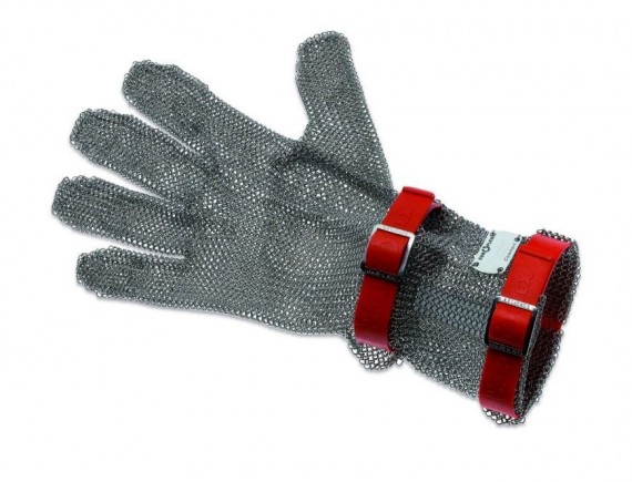 Кольчужная перчатка для разделки мяса, с манжетой 8 см, нержавеющая сталь, размер M, Euroflex. (9590 08 r)