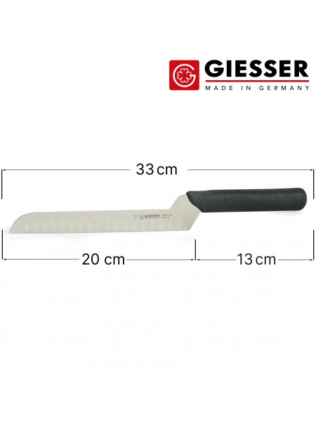 Профессиональный нож для резки сыра, 20 см, лезвие с желобками, ручка TPE, Giesser. (9605 ww 20)
