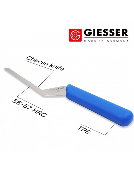 Профессиональный нож для резки мягких сыров, 15 см, ручка TPE синяя, Giesser. (9645 15 b)