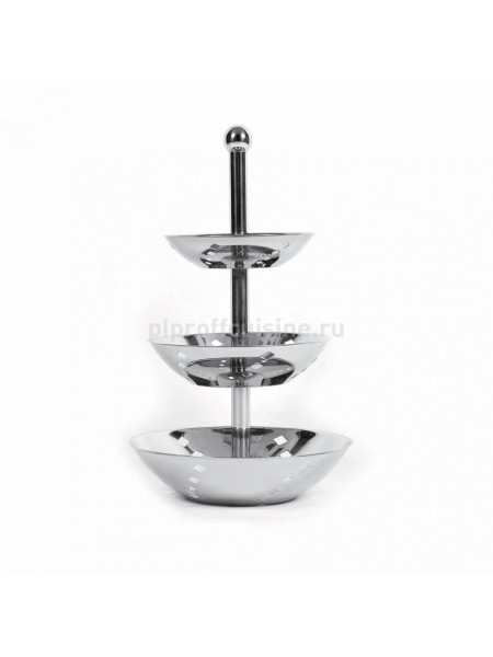 Этажерка 3-х ярусная для сервировки стола, нержавеющая сталь (d=21/25/31 h=50 cм) «Kamspring», Proff Cuisine. (99000048)