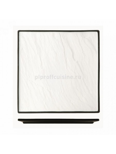 Блюдо квадратное фарфоровое 26*26 см, черное основ-«Black Label» Sun, Proff Cuisine. (99000153)