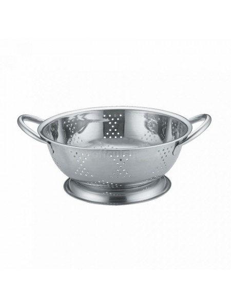 Дуршлаг большой кухонный, плоский металлический с ручками, D=28см, Proff Cuisine. (99002112)