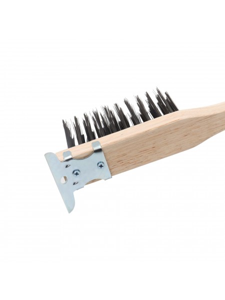 Щетка для чистки гриля металлическая, 51 см, со скребком, Henry. (BRS-20)