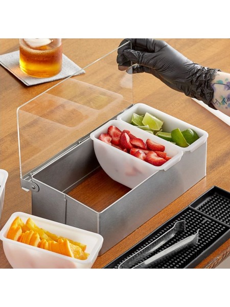 Контейнер барный, 4 секции, нерж.сталь, Henry. (CD-4)