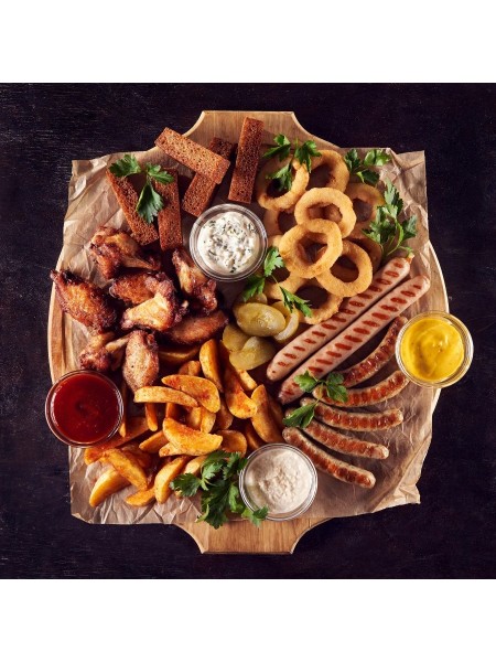 Сервировочная доска для пиццы с ручками и разметкой, бук, D-35, толщина 2 cм, Luxstahl. (D35201)