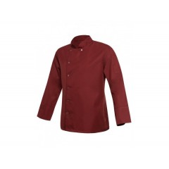 Китель поварской, длинный рукав, на кнопках, 65% полиэстер, 35% хлопок, 200 gsm, бордовый, рамзер S, ISMONT. (ISM 0033-S)