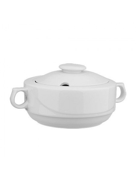 Супница с крышкой, 2,6 л, D-23 см, ф.Принц, Башкирский фарфор. (ИВС 03.2600)