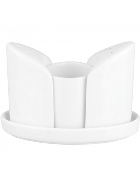 Набор для специй 3 предмета на подставке, H=87, L=124, B=87мм, белый, фарфор, Kunstwerk. (P901504)