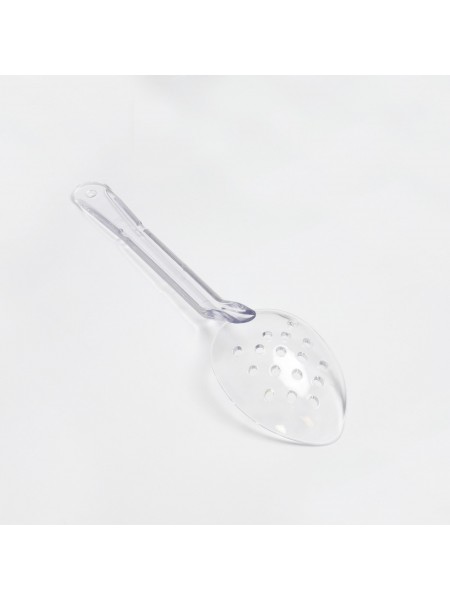 Ложка поварская сервировочная, перфорированная, L=33 см, поликарбонат, прозрачный, Henry. (PSSN-13PFCL)