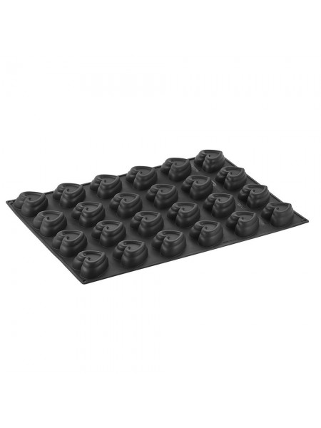 Кондитерская форма для выпечки Сердце, 60х40 см, 24 ячейки 7.8х7.7х3.4см по 110мл, Pavoni. (PX032)