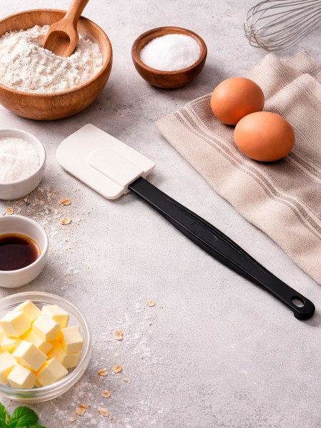 Лопатка силиконовая кухонная, рабочая поверхность 11х7 см, L-36 см, пластиковая ручка, до 260С, Cutlery-Pro. (SCP-PF-360-GY402-CP-CP)