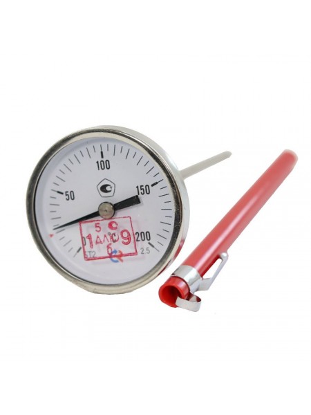 Биметаллический коррозионностойкий термометр со штоком в виде иглы (погружной термометр) 0+200С, Росма. (БТ-23.220)
